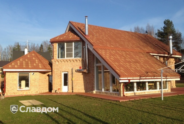 Частный дом с облицовкой Terca Orchidee Rose