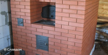 Печь с хлебным регистром с облицовкой полнотелым кирпичом КС-Керамик Красный
