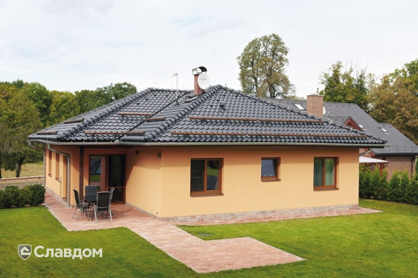 Коттедж с черепицей TONDACH Самба 71-черный глазурь