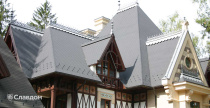 Дом за городом с применением мягкой кровли TEGOLA Классик Сланец
