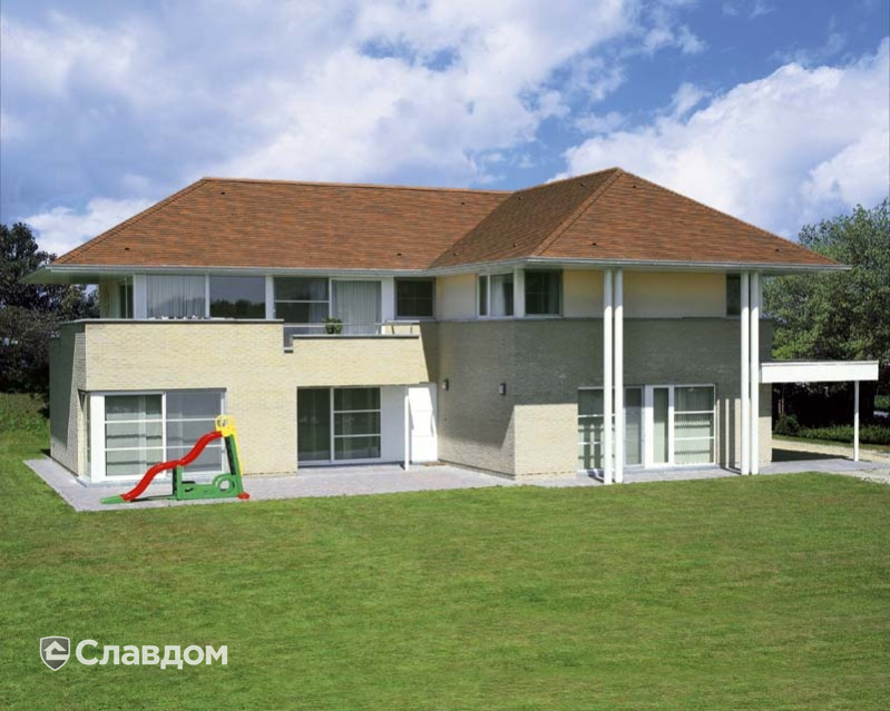 Жилой дом с применением керамической черепицы Koramic 301 Plain Tile Smooth Toscana Engobe