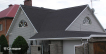 Коттедж с покрытием крыши мягкой кровлей TEGOLA Классик Сланец