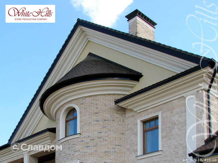 Частный дом с использованием облицовочного камня White Hills Шинон 410-10