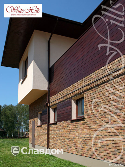 Частный дом с применением облицовочного камня White Hills Бремен Брик 305-60