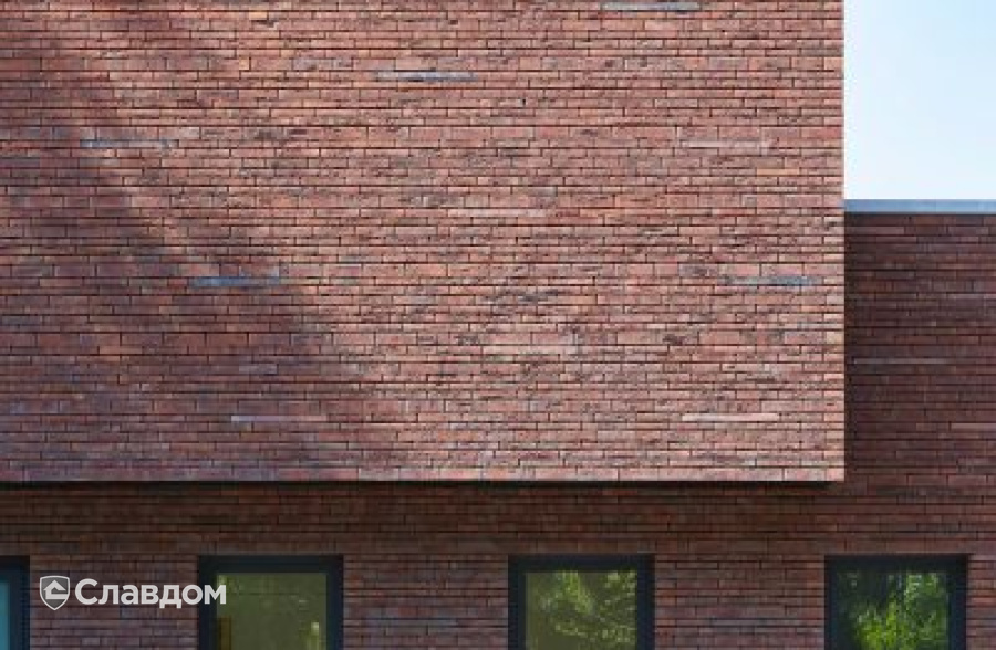Стоматология в Кортрейке с облицовкой кирпичом Terca Wasserstrich Special E1 и Blauw-Rood Genuanceerd