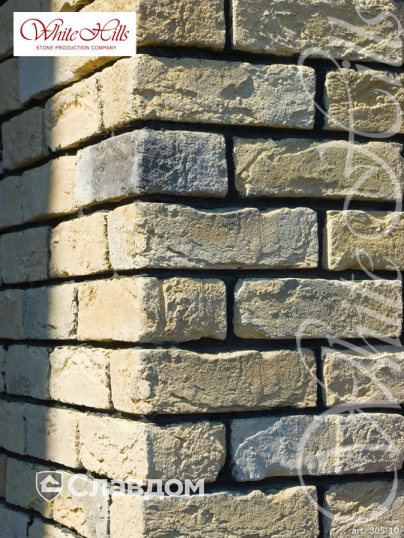 Частный дом с использованием облицовочного камня White Hills Бремен Брик 305-00