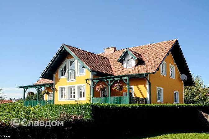 Коттедж с черепицей TONDACH Бобровка 19-антик ангоб