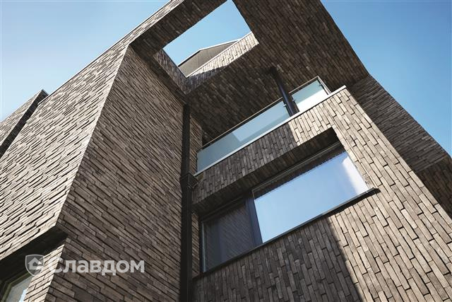 Частный дом с облицовкой кирпичом Terca Iluzo Grijs-zwart