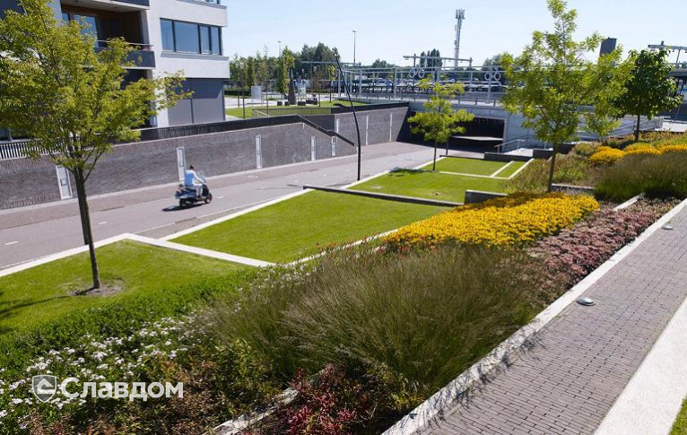 Тротуар в Олдензале с применением брусчатки Penter Basalt WF