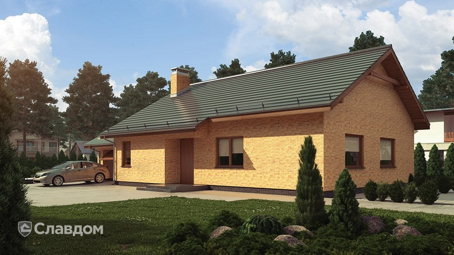 Частный дом с облицовкой фасадной клинкерной плиткой King Klinker Old Castle HF13 Amber sea