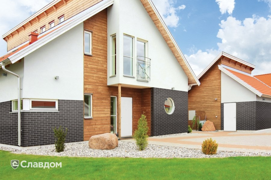 Частный дом с облицовкой фасадной клинкерной плиткой King Klinker Dream House 18 Volcanic black