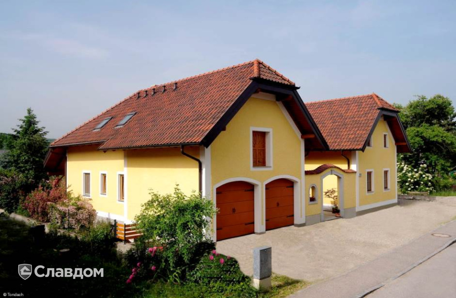 Жилой дом с черепицей TONDACH Sulm antique engobe