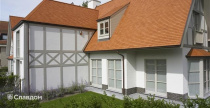 Коттедж с применением керамической черепицы Koramic 301 Plain Tile Smooth Natural Red