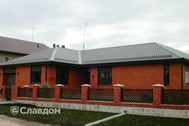 Коттедж с облицовкой кирпичом Terca Red каре