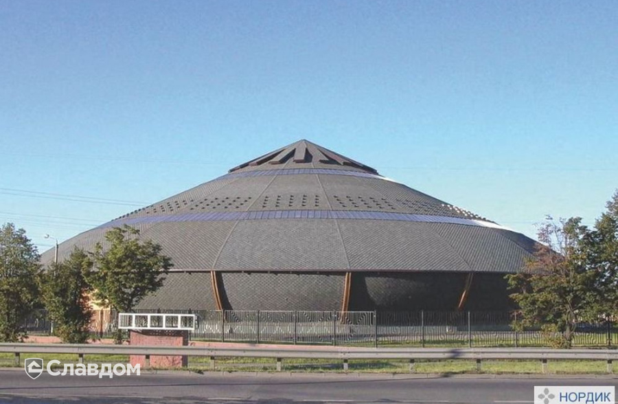 Склад химических реагентов с применением мягкой кровли TEGOLA Нордик Серый с отливом