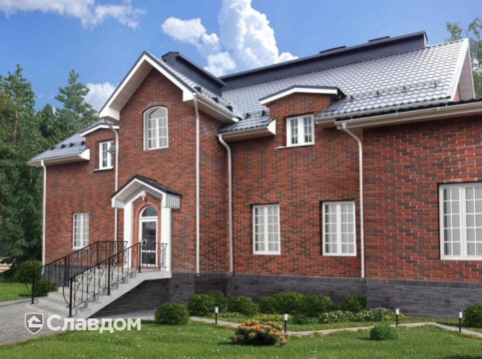 Частный дом с облицовкой кирпичом КС-Керамик Бавария микс кора