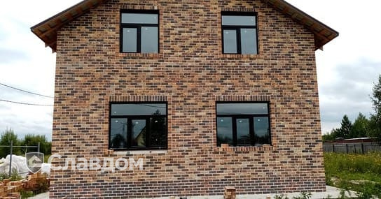 Частный дом с облицовкой кирпичом Сафоново Клинкер