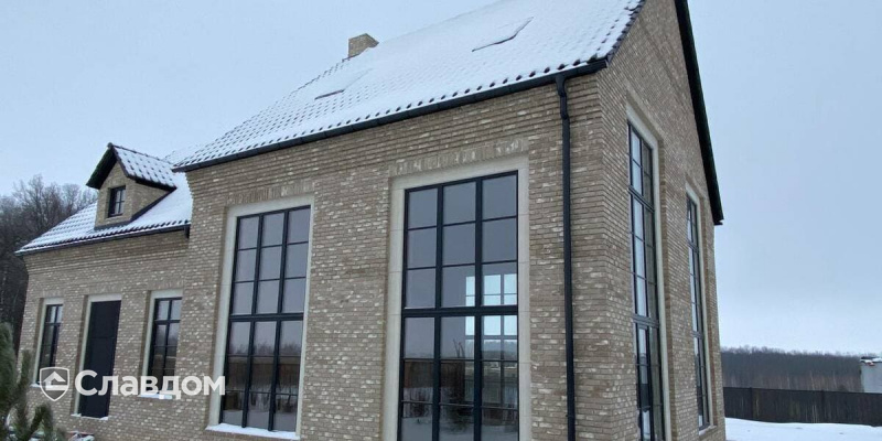 Загородный дом с облицовкой кирпичом Богандинский КЗ Стелс white