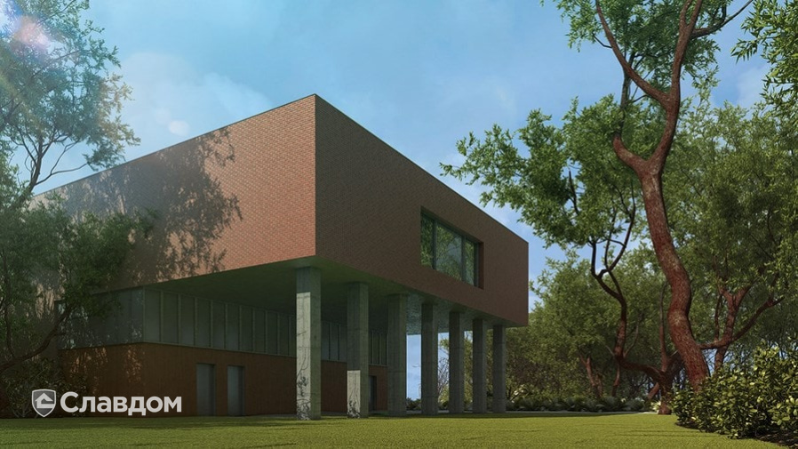 Частный дом с облицовкой фасадной клинкерной плиткой King Klinker Dream House 20 Tibetan flame 