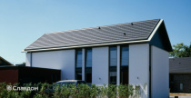Дом с лаконичным дизайном с крышей из черепицы Creaton Domino Schieferton Engobiert