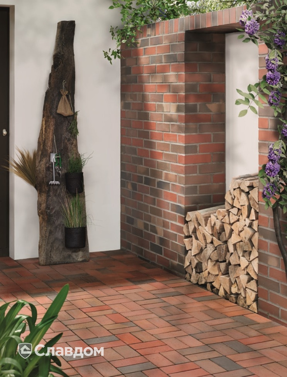 Интерьер дома с облицовкой кирпичом Terca Rostock Glatt