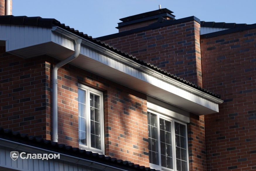 Коттеджный поселок "Солнечный берег" с облицовкой кирпичом Terca Red Flame гладкий