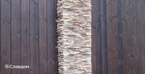 Отделка столбов забора искусственным камнем БАЛТФАСАД Топаз 093