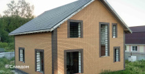 Загородный дом, облицованный клинкерным кирпичом ЛСР