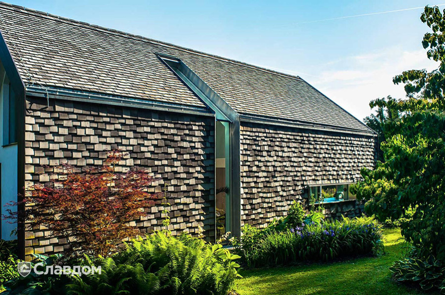 Коттедж с черепицей TONDACH Vintage white-grey antique engobe