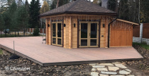 Терасса с использованием доски из ДПК CM Decking MIX Венге