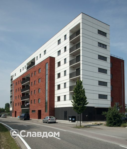 Многокартирный жилой дом в Генте с облицовкой кирпичом Terca Marono Rood