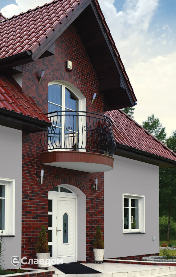 Частный дом с облицовкой фасадной клинкерной плиткой King Klinker Dream House 04 Wild wine