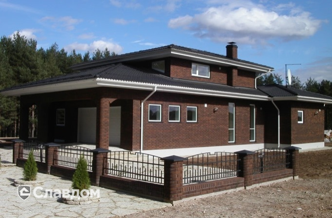 Частный объект с облицовкой кирпичом Terca Terra шероховатый