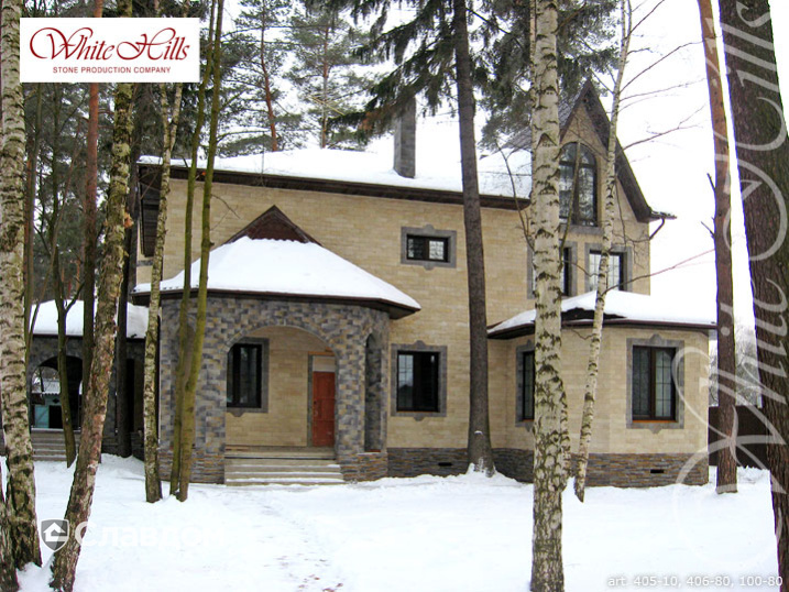 Коттедж с применением облицовочного камня White Hills Кросс Фелл 100-80