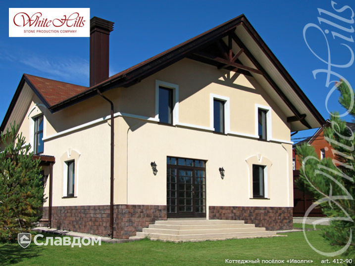Коттеджный поселок "Иволга" с использованием облицовочного камня White Hills Шинон 412-90