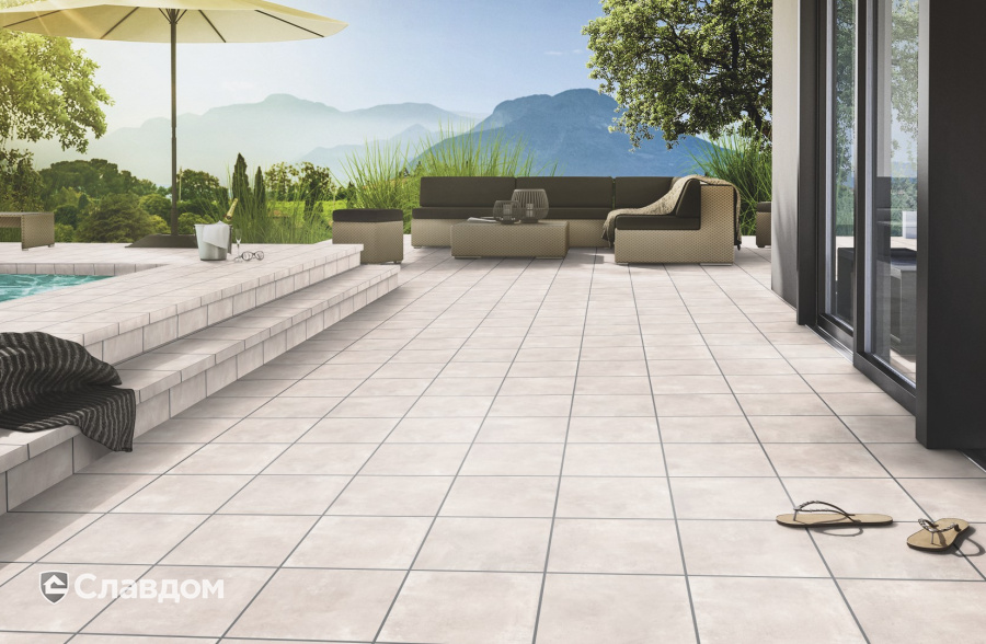 Частный дом с клинкерной напольной плиткой Selected 981 greige 30x30