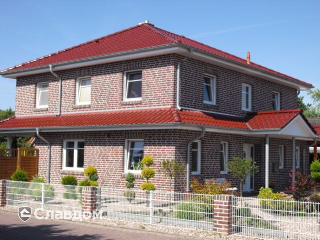 Двухэтажный коттедж с облицовокой кирпичом Terca Milano