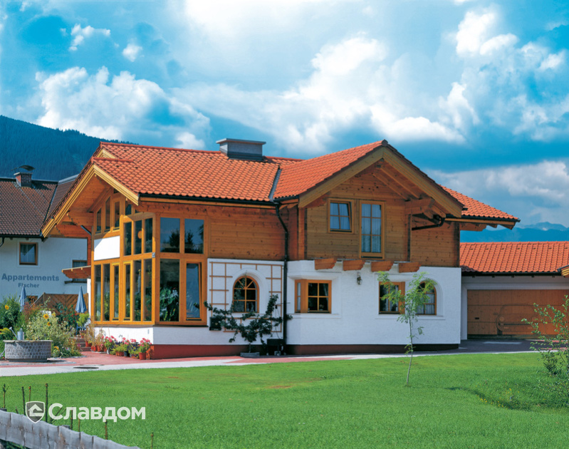 Коттедж с крышей из черепицы Creaton Futura Natturot