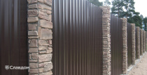 Облицовка столбов забора искусственным камнем БАЛТФАСАД Тобол 093