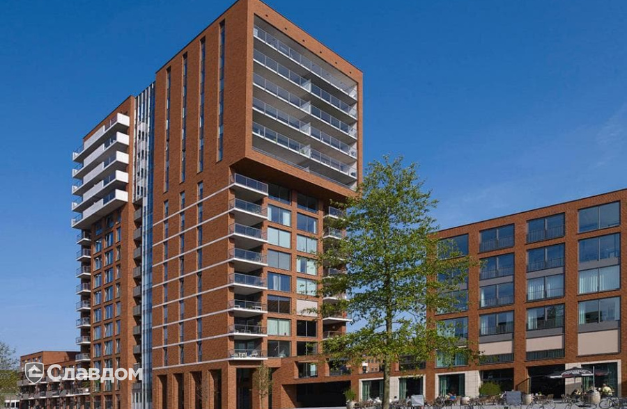 Многоэтажный жилой дом с облицовкой кирпичом Terca Sedum Exclusief