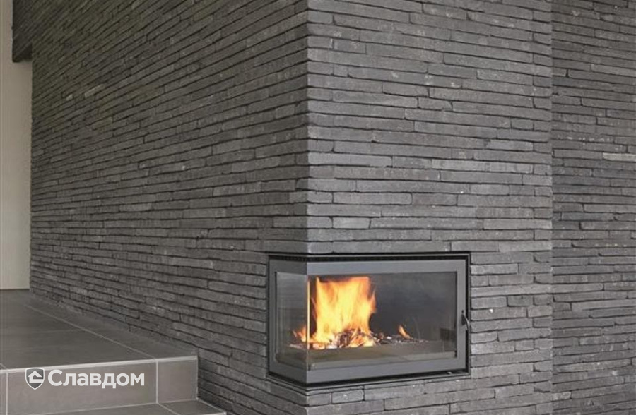 Интерьер квартиры, Бельгия с облицовкой кирпичом Terca WASSERSTRICH GESMOORD-SPECIAL ZWART