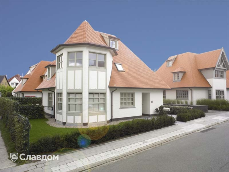 Коттеджный поселок с применением керамической черепицы Koramic 301 Plain Tile Smooth Natural Red