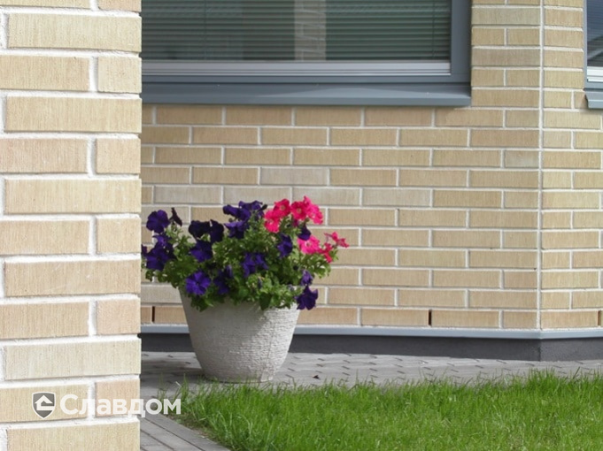 Коттедж с облицовкой кирпичом Terca Safari шероховатый