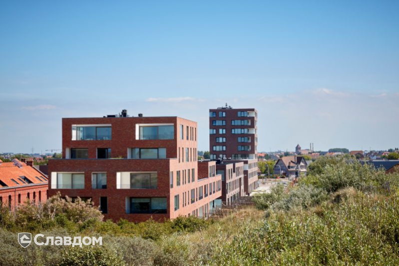 Жилой квартал с облицовкой миксом кирпича Terca Ombra и Tinto