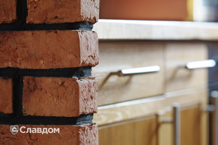 Внутренняя отделка фасадной плиткой LHL Terra Cotta