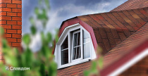 Дом за городом с покрытием крыши мягкой кровлей TEGOLA Классик Терракота