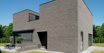 Частный дом в г.Ас с облицовкой кирпичом Terca Titaangrijs