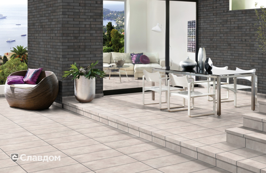 Частный дом с клинкерной напольной плиткой Selected 981 greige 30x60