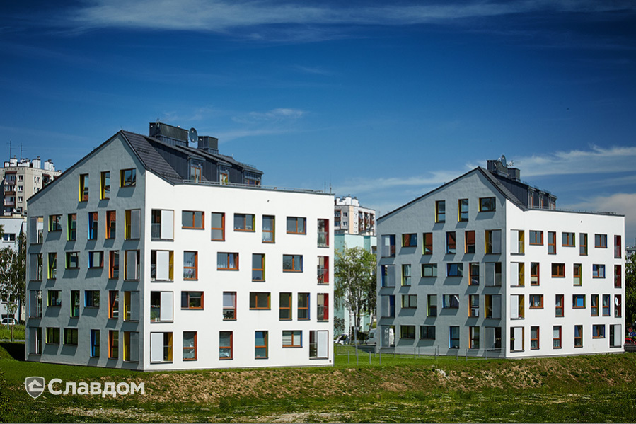 Жилой квартал с применением керамической черепицы Koramic Orea 9 anthracite matt engobe