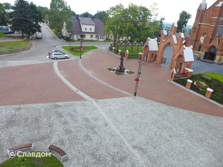 Площадь в г.Кайшядорис с применением брусчатки Penter Baltic Klinker Pavers Nuance